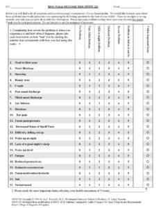 SNOT22 questionaire