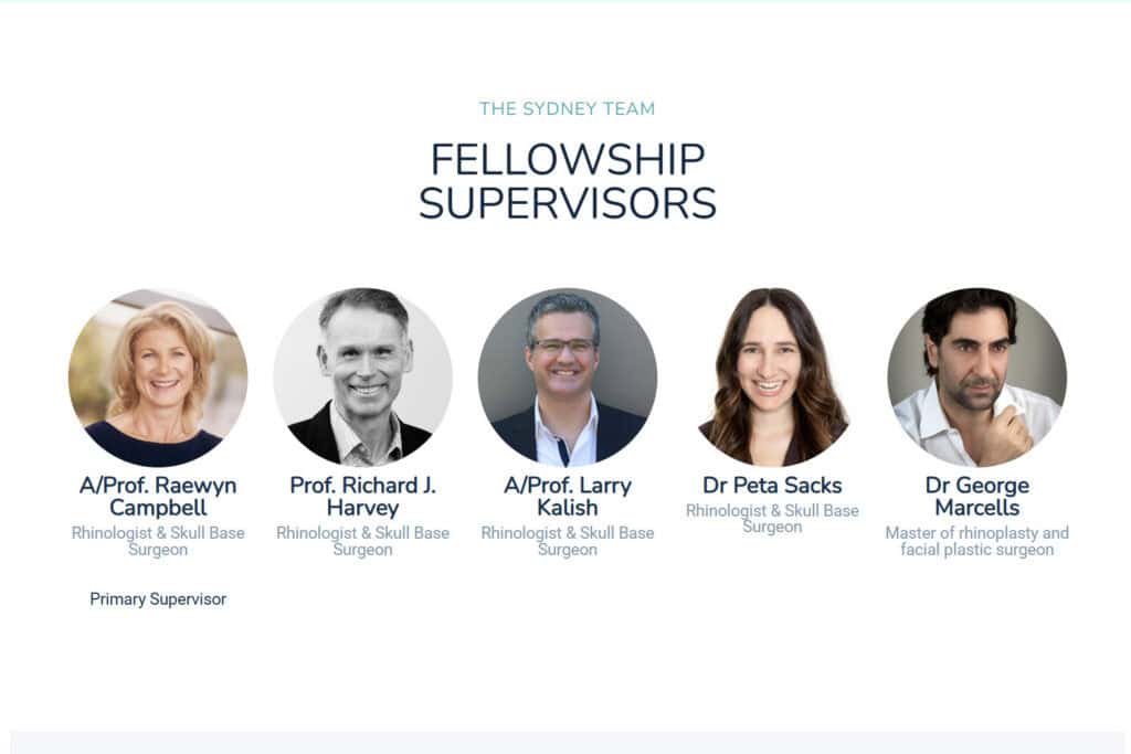 Team of supervisors for rhinology fellowship program
